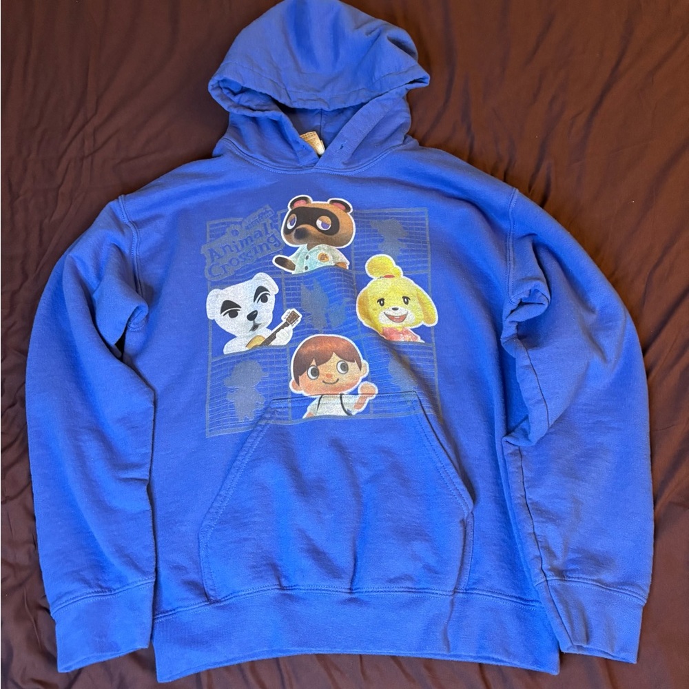 Animal Crossing New Horizons Blue Hoodie Sweatshirt Small Nintendo